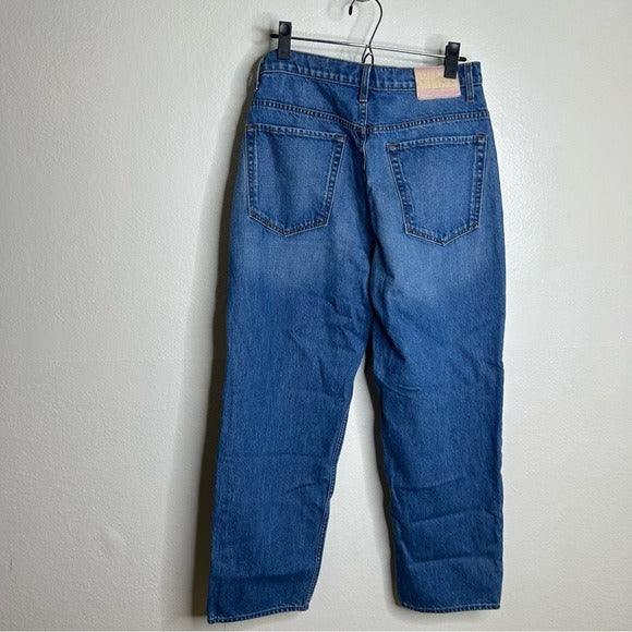 MOTHER 100% Cotton SNACKS High Waist Double Stack Ankle Straight Leg Jean