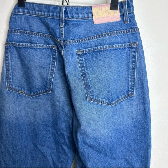 MOTHER 100% Cotton SNACKS High Waist Double Stack Ankle Straight Leg Jean