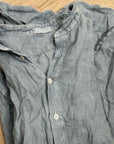 CP Shades 100% Linen Blue Tunic Long Sleeve