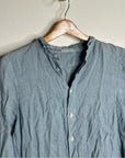 CP Shades 100% Linen Blue Tunic Long Sleeve