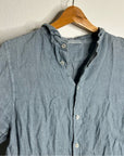 CP Shades 100% Linen Blue Tunic Long Sleeve