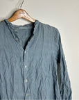 CP Shades 100% Linen Blue Tunic Long Sleeve