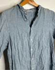 CP Shades 100% Linen Blue Tunic Long Sleeve