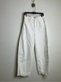Hudson 100% Cotton White Distressed Bailey Barrel Jean Contrast Stitching