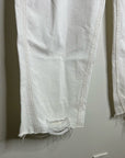 Hudson 100% Cotton White Distressed Bailey Barrel Jean Contrast Stitching