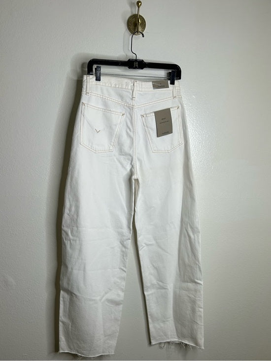 Hudson 100% Cotton White Distressed Bailey Barrel Jean Contrast Stitching