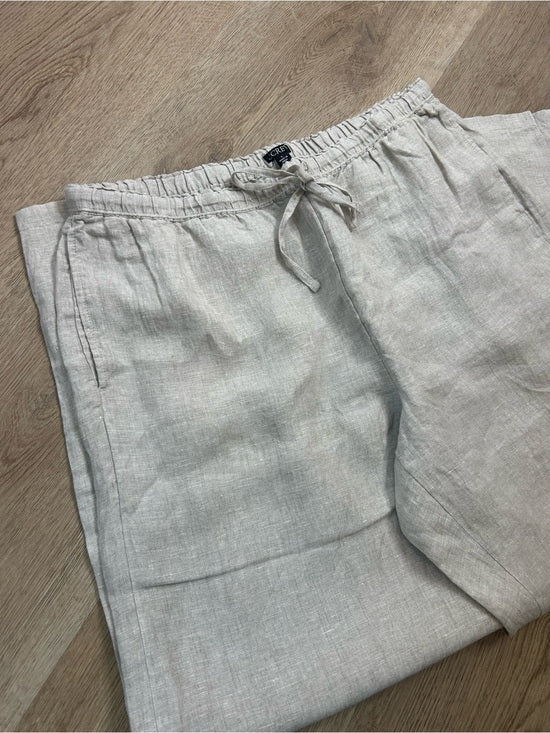 J. Crew J. Crew 100% Linen Soleil Drawstring Straight Leg Pant in Flax - Linen