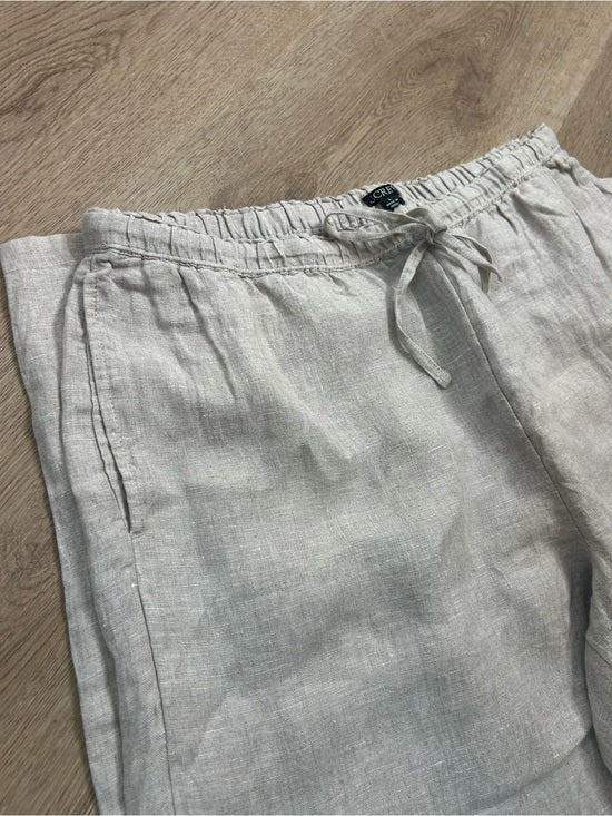 J. Crew J. Crew 100% Linen Soleil Drawstring Straight Leg Pant in Flax - Linen