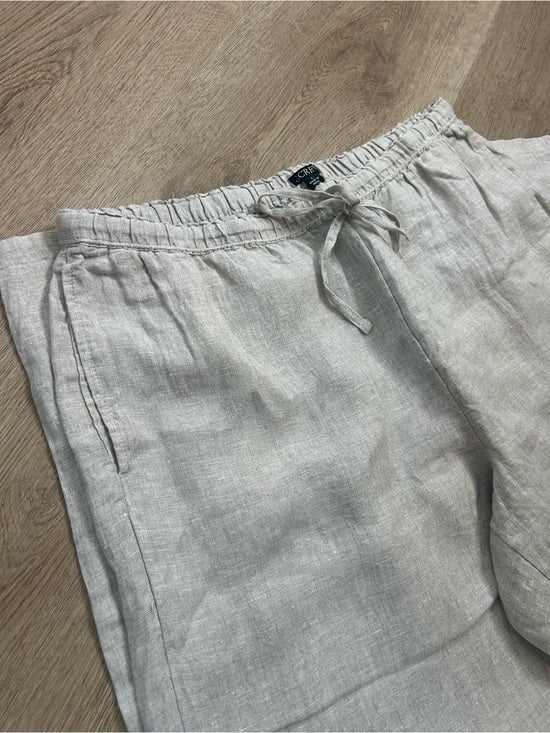 J. Crew J. Crew 100% Linen Soleil Drawstring Straight Leg Pant in Flax - Linen