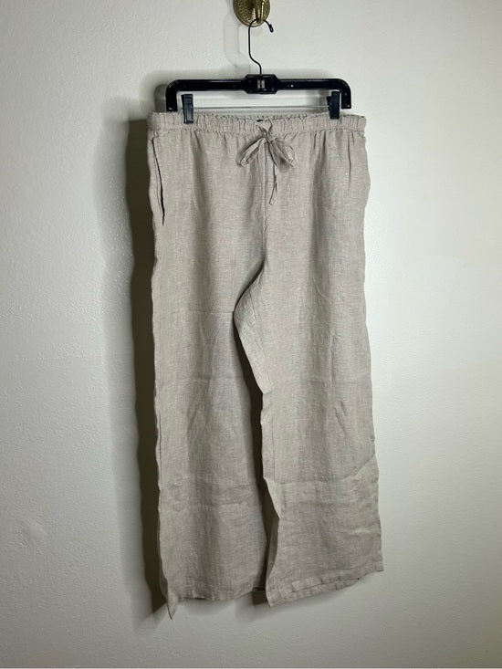 J. Crew J. Crew 100% Linen Soleil Drawstring Straight Leg Pant in Flax - Linen