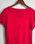 Nation LA 100% Cotton Emmy Flutter Sleeve Short Sleeve T- Shirt in Red