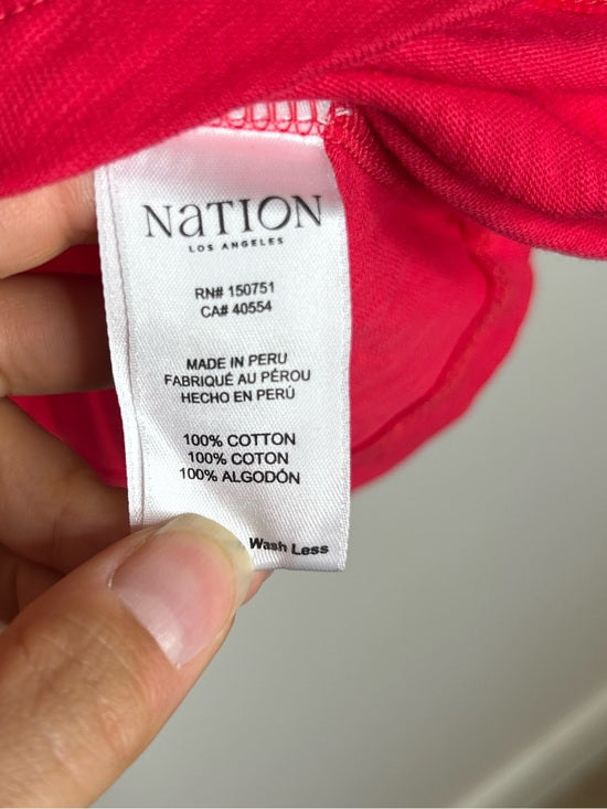 Nation LA 100% Cotton Emmy Flutter Sleeve Short Sleeve T- Shirt in Red