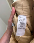 VINCE Linen Cotton Tan Straight Leg Paperbag Waist Pant
