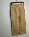 VINCE Linen Cotton Tan Straight Leg Paperbag Waist Pant