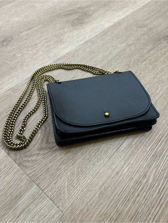 Madewell 100% Cow Leather Black Chain Crossbody Envelope Bag