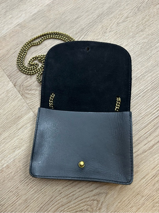 Madewell 100% Cow Leather Black Chain Crossbody Envelope Bag