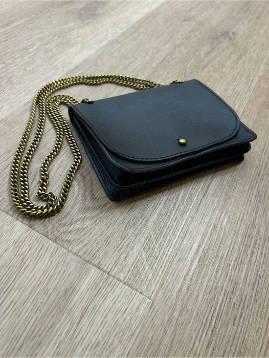 Madewell 100% Cow Leather Black Chain Crossbody Envelope Bag