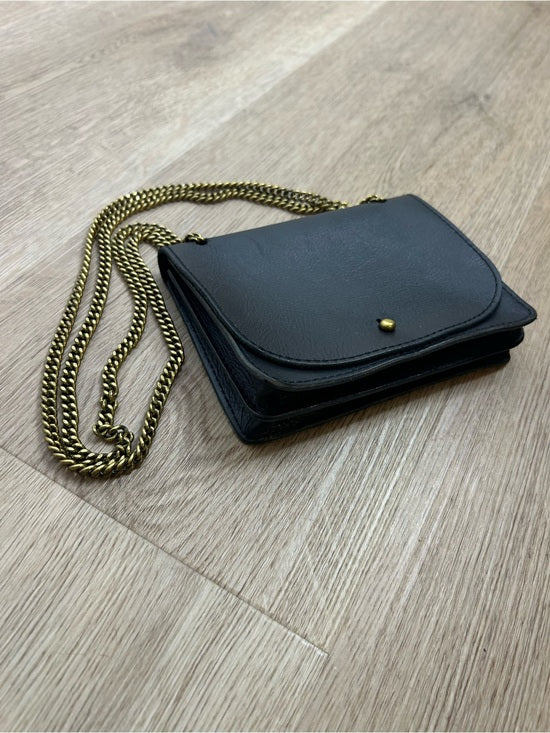 Madewell 100% Cow Leather Black Chain Crossbody Envelope Bag