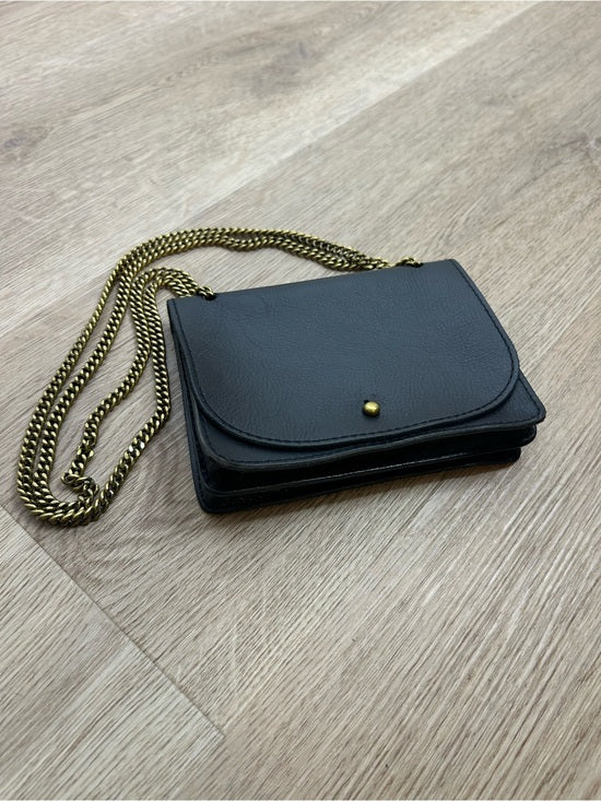 Madewell 100% Cow Leather Black Chain Crossbody Envelope Bag