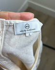 AG Cotton Linen Cream Neutral Cropped Twist Front Button Back Tank Top