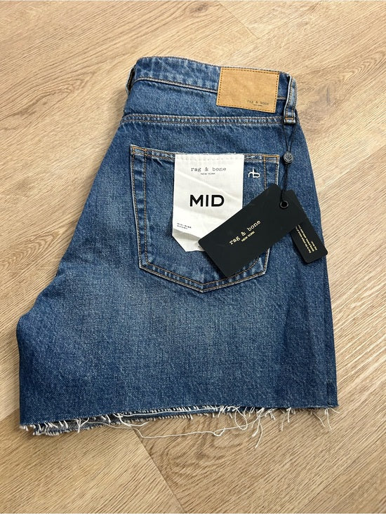Rag &amp; Bone 100% Cotton Denim Rosa Mid Rise Relaxed Fit Jean Shorts