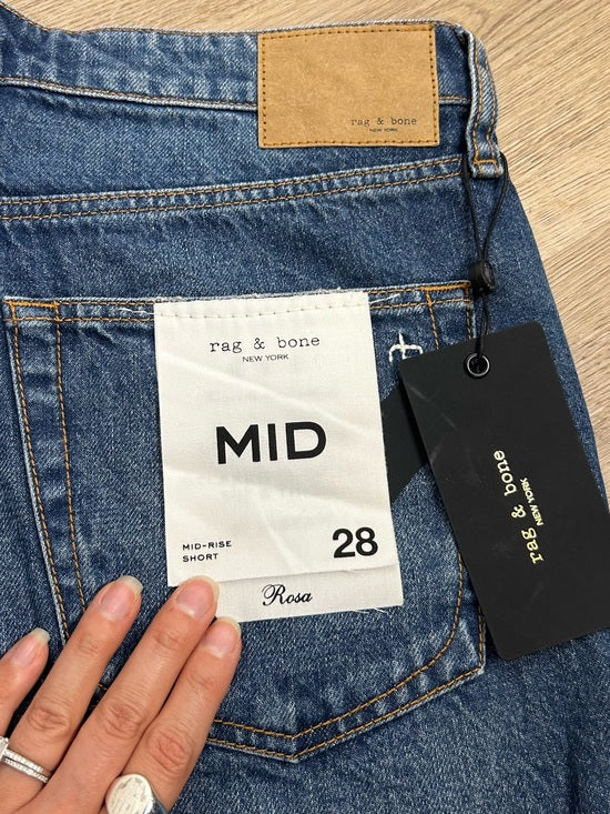 Rag &amp; Bone 100% Cotton Denim Rosa Mid Rise Relaxed Fit Jean Shorts