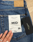 Rag & Bone 100% Cotton Denim Rosa Mid Rise Relaxed Fit Jean Shorts