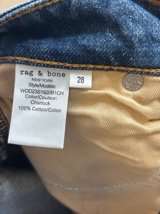 Rag &amp; Bone 100% Cotton Denim Rosa Mid Rise Relaxed Fit Jean Shorts