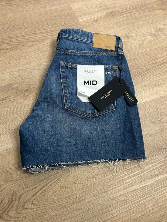 Rag &amp; Bone 100% Cotton Denim Rosa Mid Rise Relaxed Fit Jean Shorts