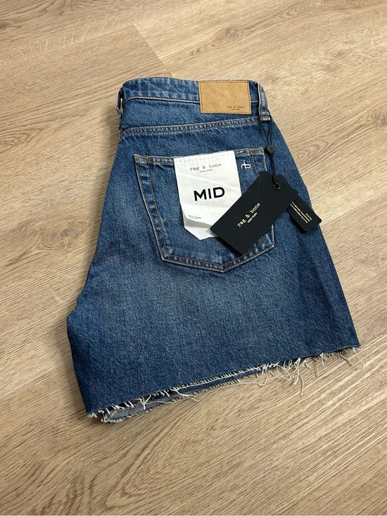 Rag &amp; Bone 100% Cotton Denim Rosa Mid Rise Relaxed Fit Jean Shorts