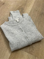 Garnet Hill 100% Cashmere Essential Retro Button Down Cardigan Sweater in Gray