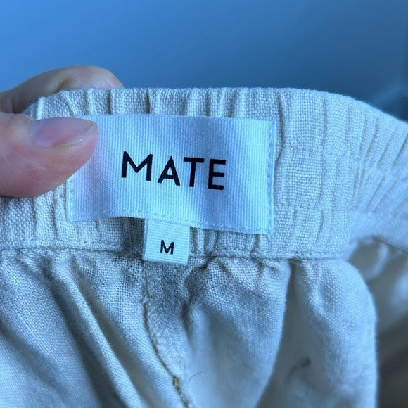 MATE The Label 100% Organic Linen Tailored Trouser Pant in Natural