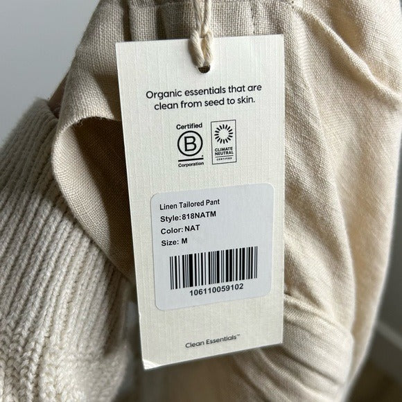 MATE The Label 100% Organic Linen Tailored Trouser Pant in Natural