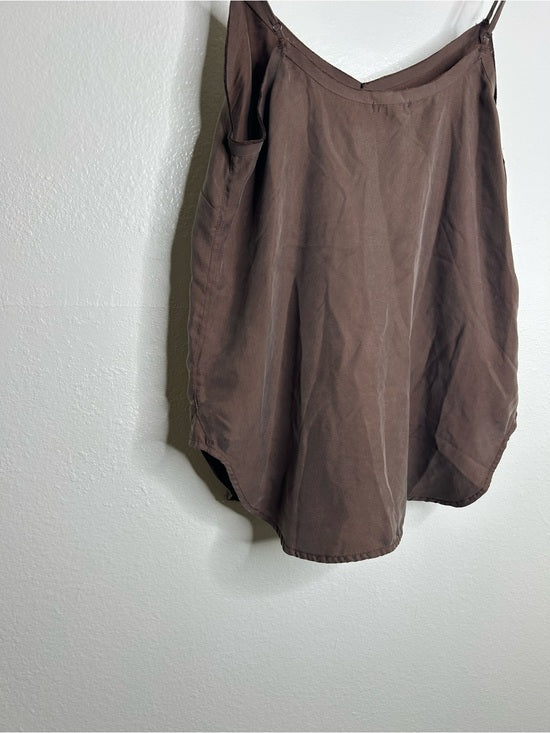Unsubscribed 100% Silk Chocolate Brown Lightweight Camisole Tank Top