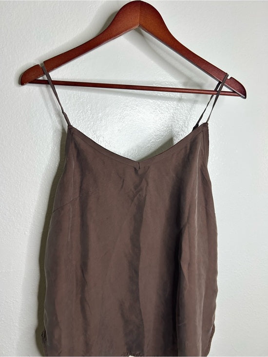 Unsubscribed 100% Silk Chocolate Brown Lightweight Camisole Tank Top