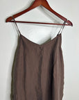 Unsubscribed 100% Silk Chocolate Brown Lightweight Camisole Tank Top