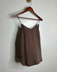 Unsubscribed 100% Silk Chocolate Brown Lightweight Camisole Tank Top