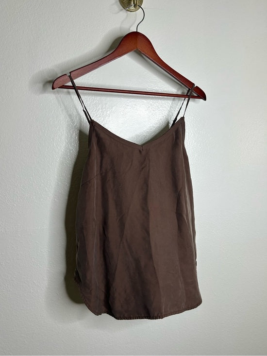 Unsubscribed 100% Silk Chocolate Brown Lightweight Camisole Tank Top