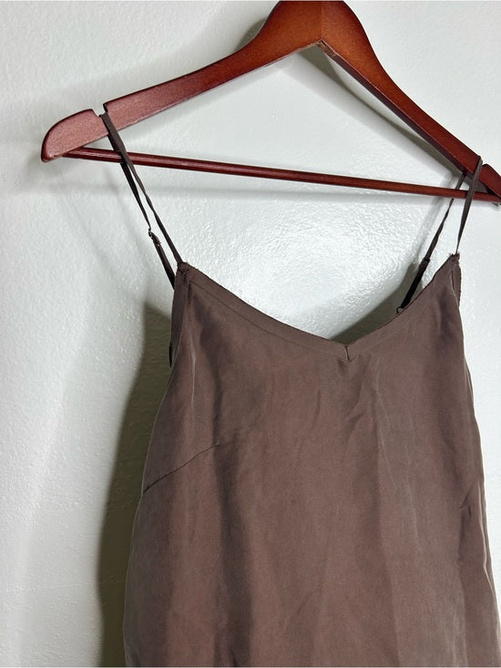 Unsubscribed 100% Silk Chocolate Brown Lightweight Camisole Tank Top