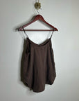 Unsubscribed 100% Silk Chocolate Brown Lightweight Camisole Tank Top