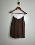 Unsubscribed 100% Silk Chocolate Brown Lightweight Camisole Tank Top