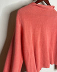 Eileen Fisher 100% Linen Textured Heavy Knit Coral Button Down Jacket