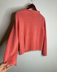 Eileen Fisher 100% Linen Textured Heavy Knit Coral Button Down Jacket