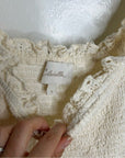 Cleobella 100% Organic Cotton Cream Eyelet Lucca Puff Sleeve Mini Dress