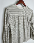 Nation LA 100% Organic Cotton Savanna Shirred Top in Espresso Pinstripe