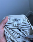 Nation LA 100% Organic Cotton Savanna Shirred Top in Espresso Pinstripe