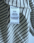 Nation LA 100% Organic Cotton Savanna Shirred Top in Espresso Pinstripe