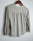 Nation LA 100% Organic Cotton Savanna Shirred Top in Espresso Pinstripe
