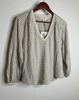 Nation LA 100% Organic Cotton Savanna Shirred Top in Espresso Pinstripe