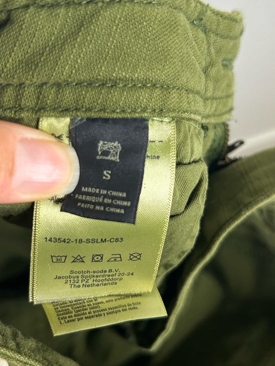 Scotch &amp; Soda 100% Cotton Army Green Straight Leg Utility Style Pant